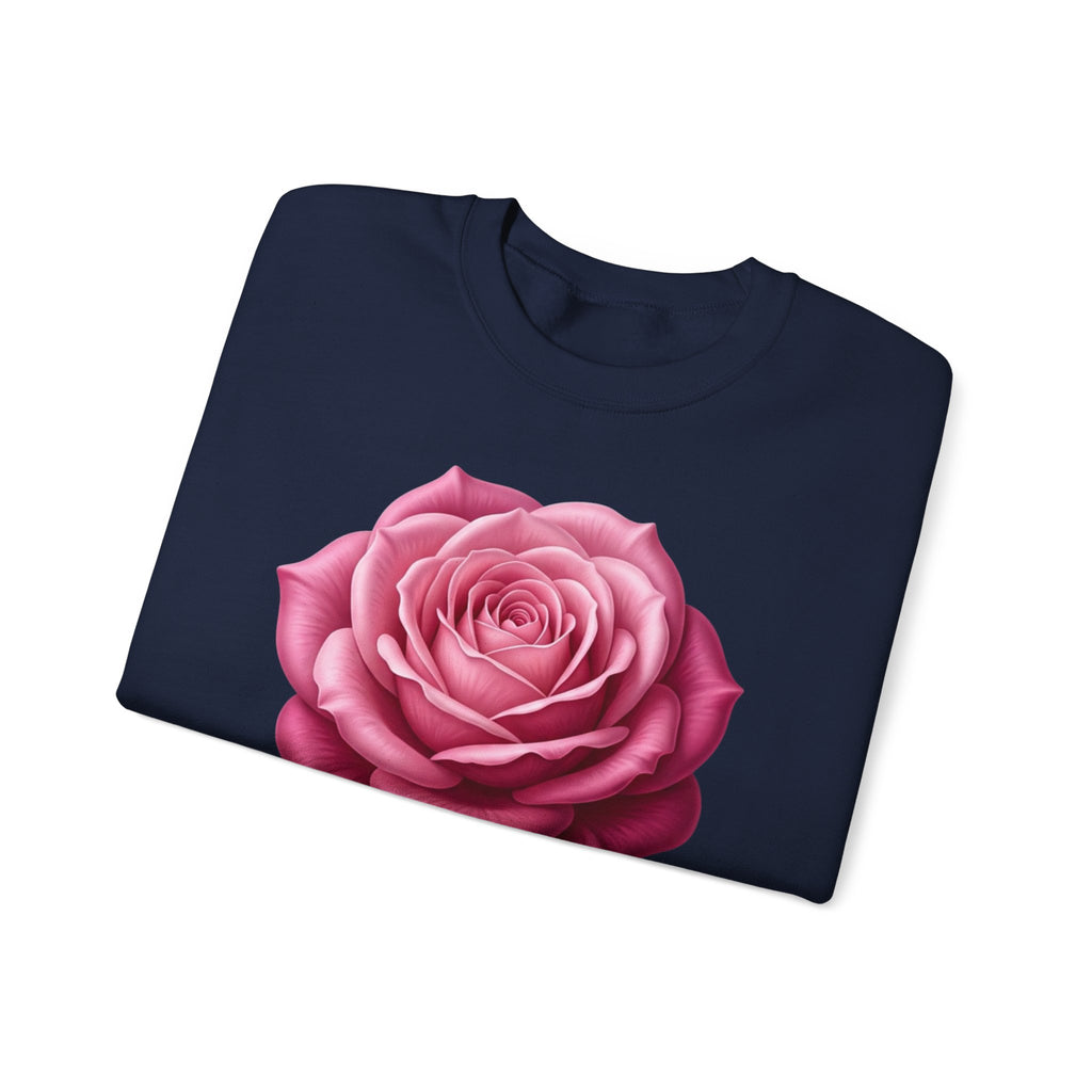 Rose Graphic Sweatshirt — Vintage Pink Rose Floral Crewneck