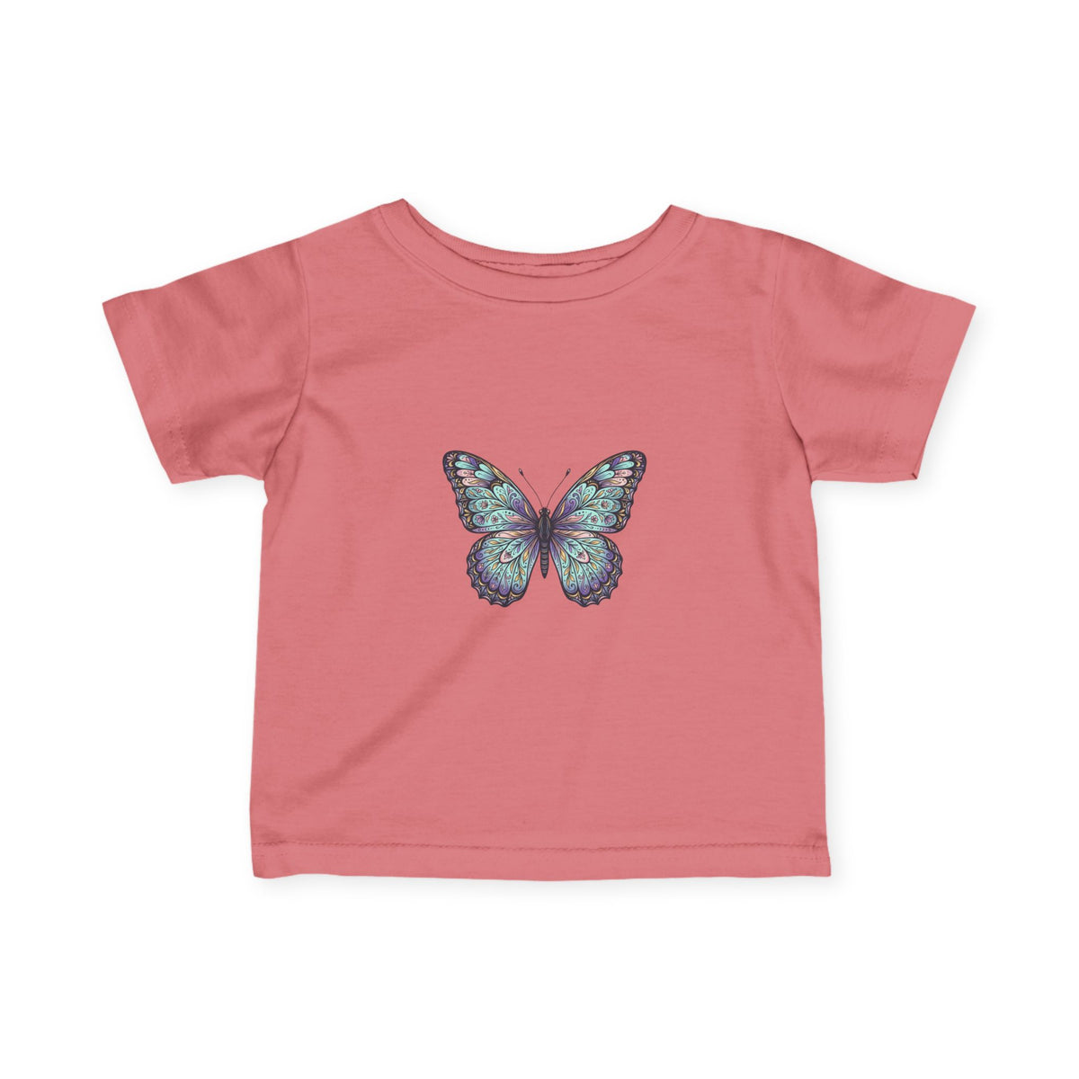 Infant Butterfly Tee — Pastel Blue Floral Butterfly Baby Shirt