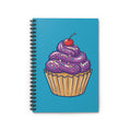 Cupcake Spiral Notebook — Purple Frosting Cherry Journal (Ruled)