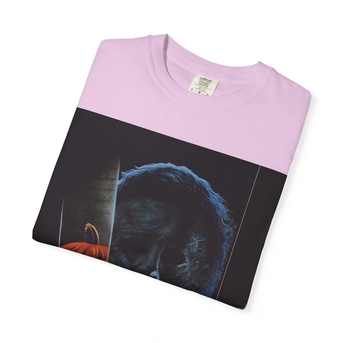 T-Shirt — Halloween Split-Face Pumpkin & Michael Myers Horror Graphic