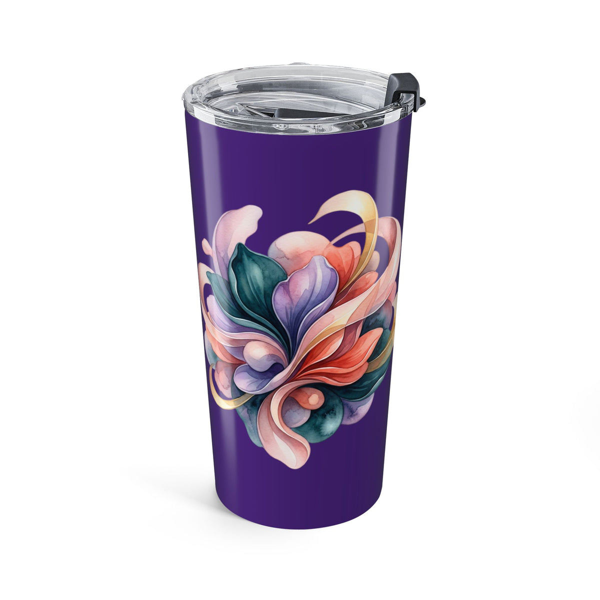 Floral Swirl 20oz Tumbler – Colorful Abstract Flower Travel Mug