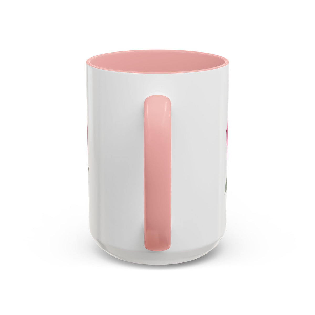Pink Rose Accent Coffee Mug — Floral Tea & Coffee Cup (11/15 oz)