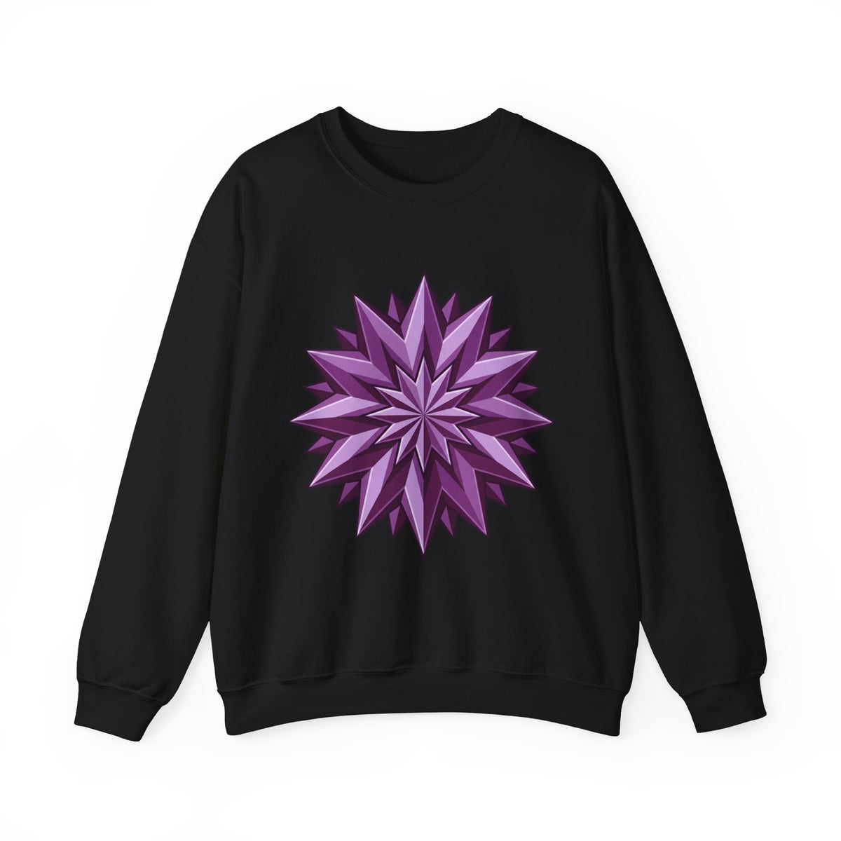 Purple Geometric Starburst Crewneck Sweatshirt