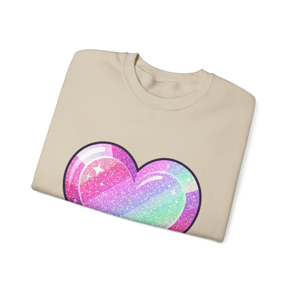 Pastel Sparkle Heart Sweatshirt