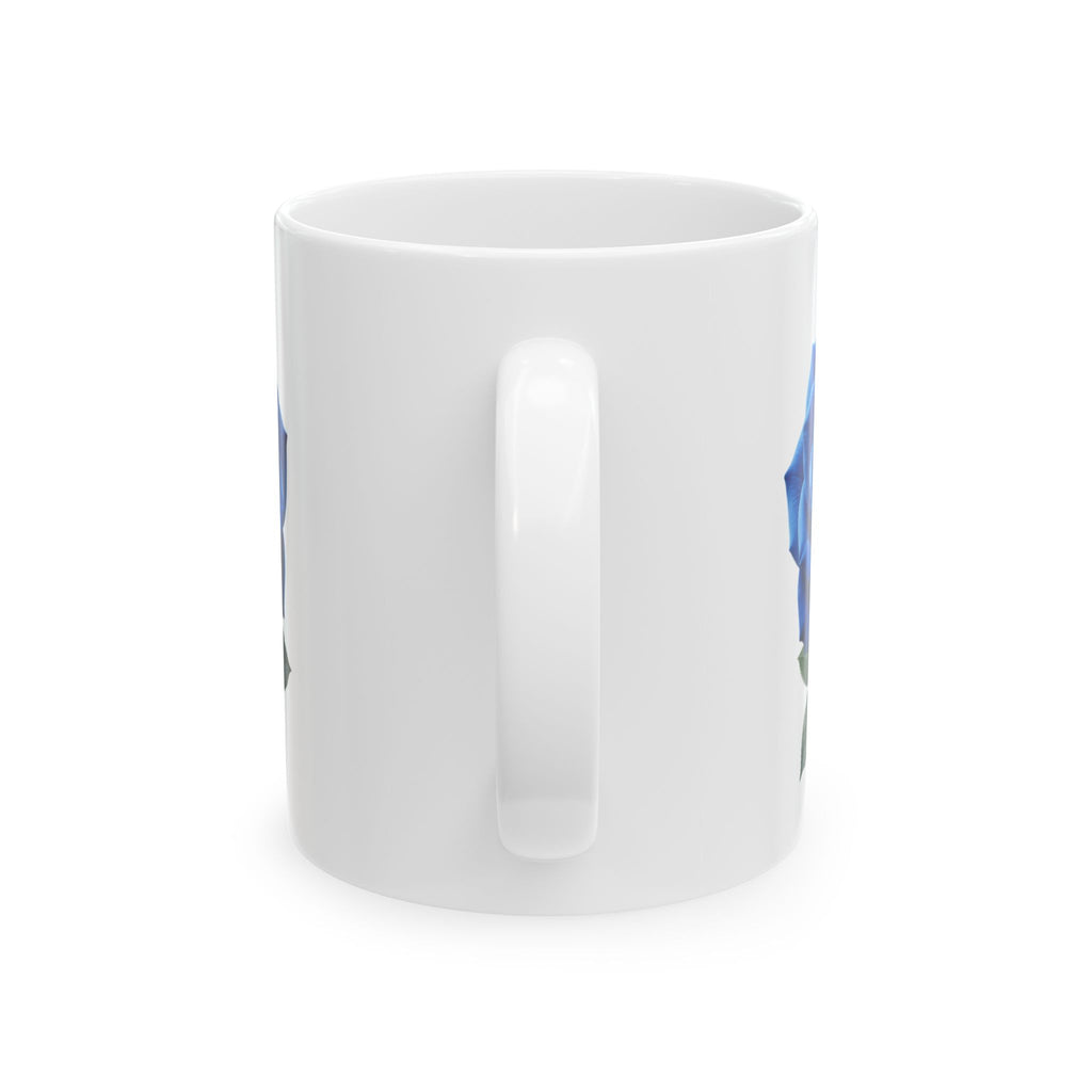 Blue Rose Ceramic Mug — Elegant Floral Coffee Tea Cup (11oz or 15oz)