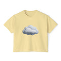 Cloud Graphic Boxy Tee — Minimal Cloud Illustration Women’s Cropped T-Shirt