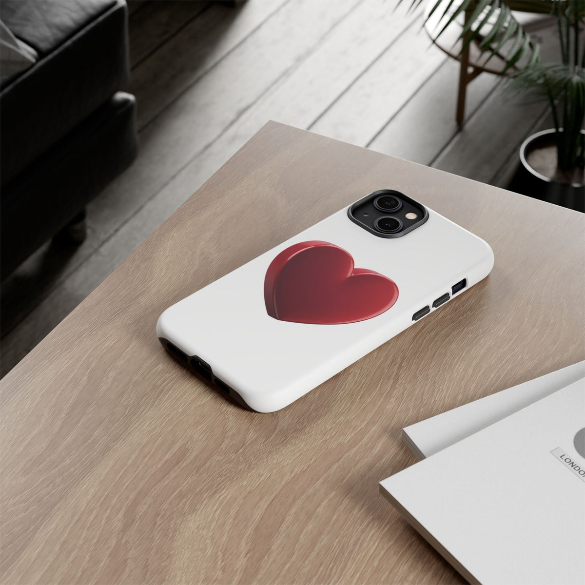 Heart Tough Phone Case - Red 3D Heart Protective Phone Case