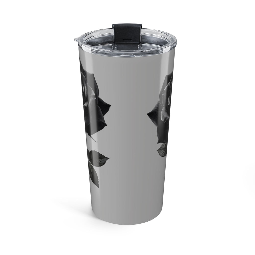 20oz Stainless Tumbler with Monochrome Floral Skull Design
