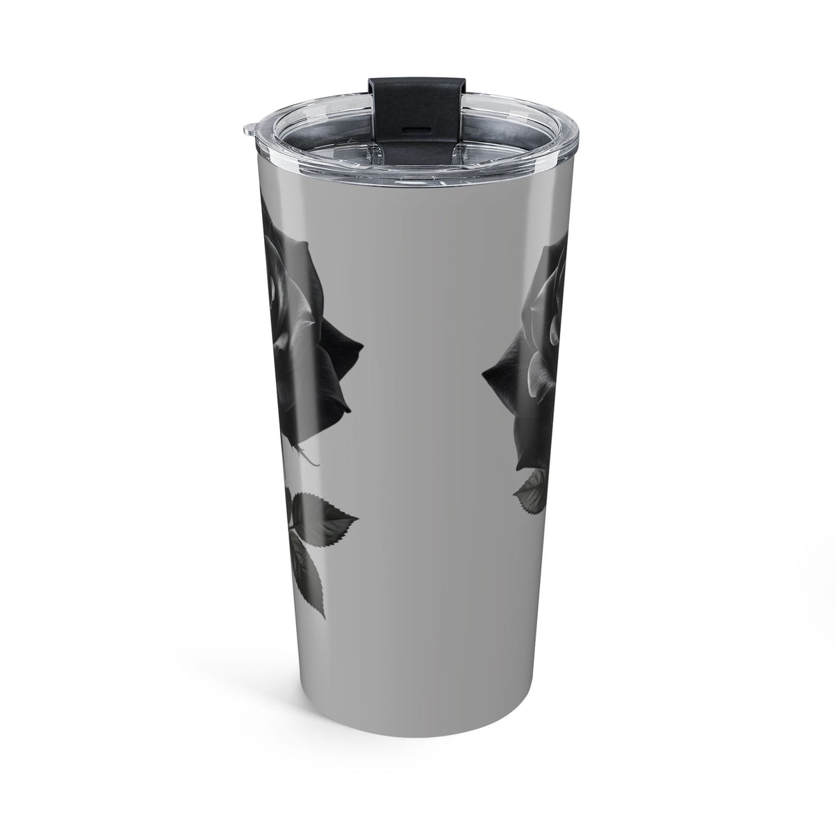20oz Stainless Tumbler with Monochrome Floral Skull Design