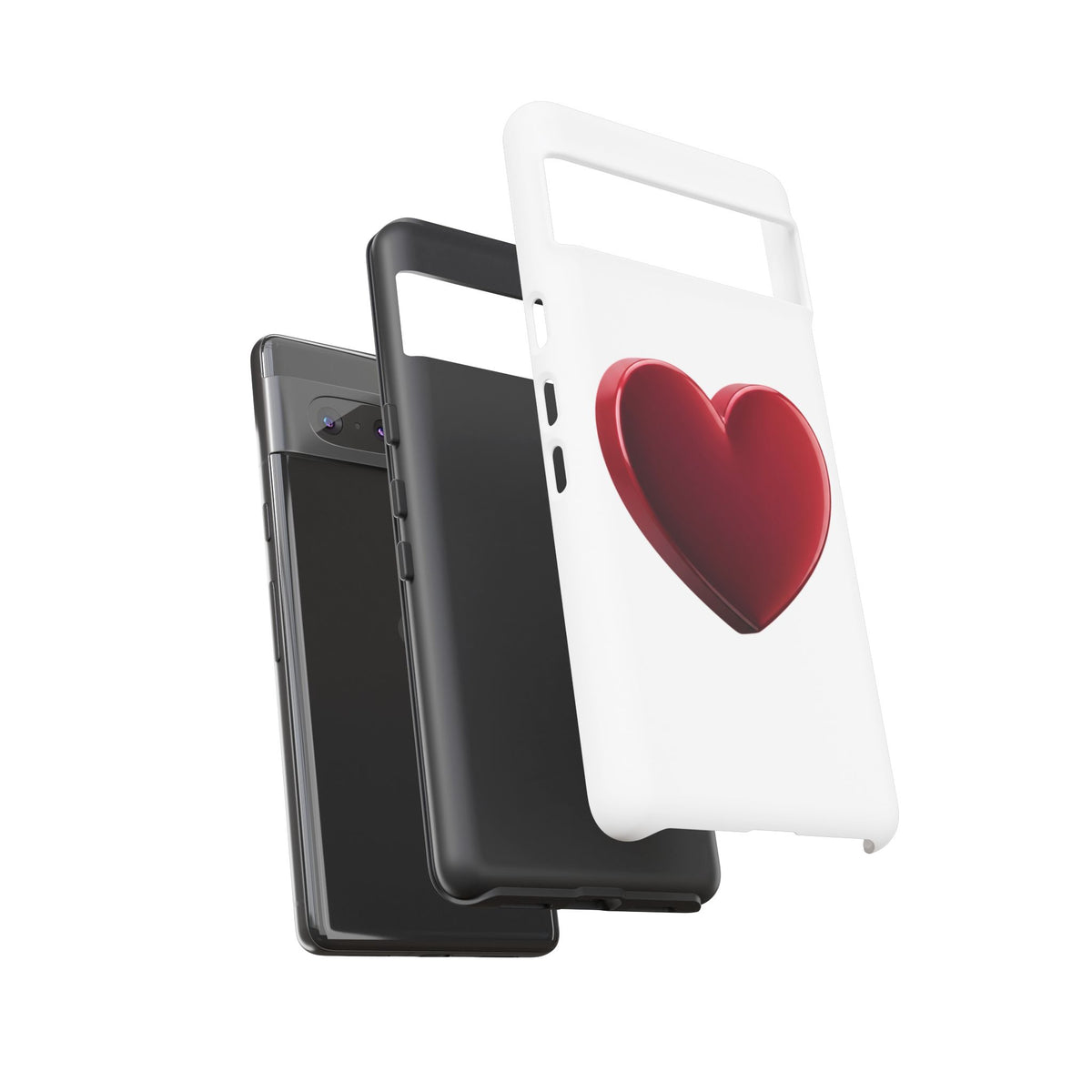 Heart Tough Phone Case - Red 3D Heart Protective Phone Case