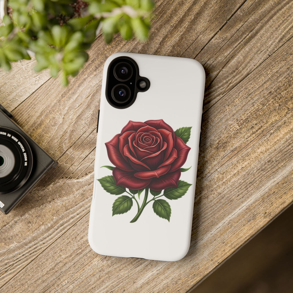 Rose Phone Case — Vintage Red Rose Floral Protective Cover
