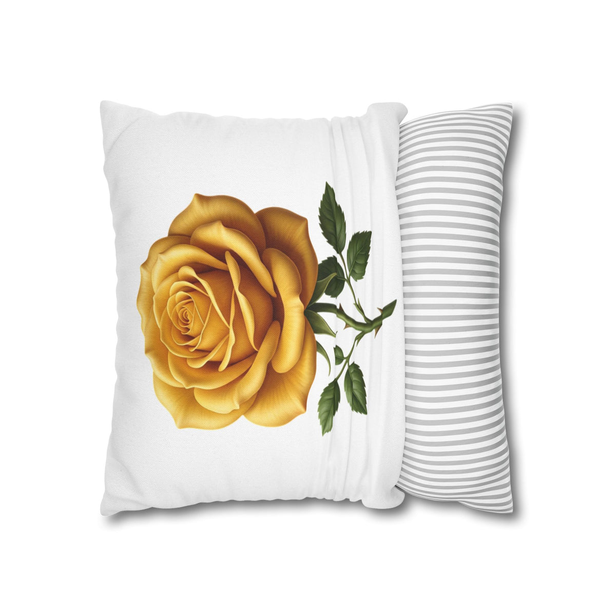 Yellow Rose Spun Polyester Square Pillowcase