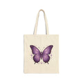 Purple Butterfly Canvas Tote Bag — Stylish Eco-Friendly Shopping Tote