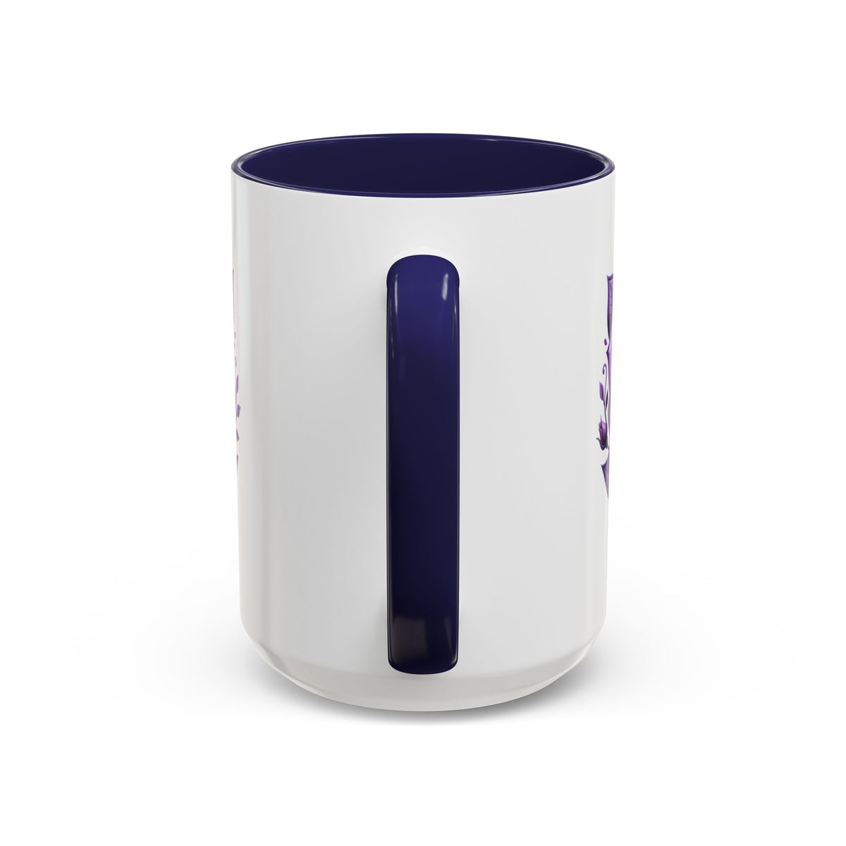 Purple Rose Accent Coffee Mug — Floral Gothic Tea Cup for Women & Gifts