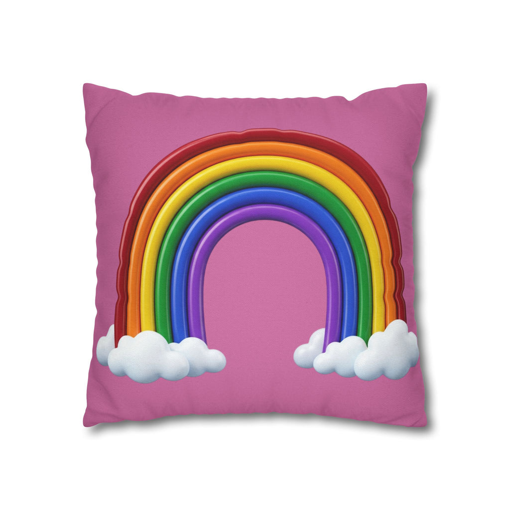 Rainbow Light Pink Spun Polyester Square Pillowcase