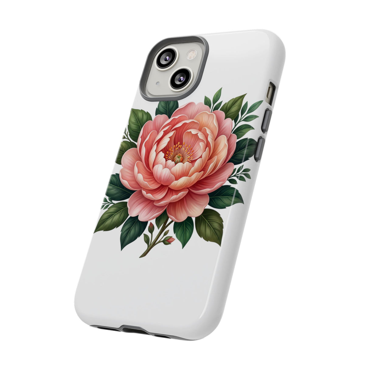 Floral Peony Tough Phone Case — Protective Botanical iPhone Cover