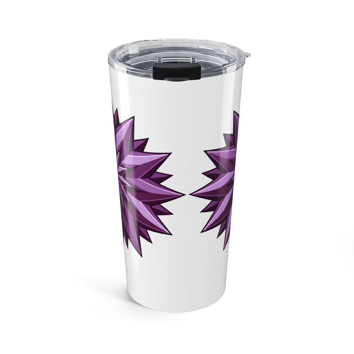 20oz Purple Starburst Tumbler — Insulated Travel Cup-White