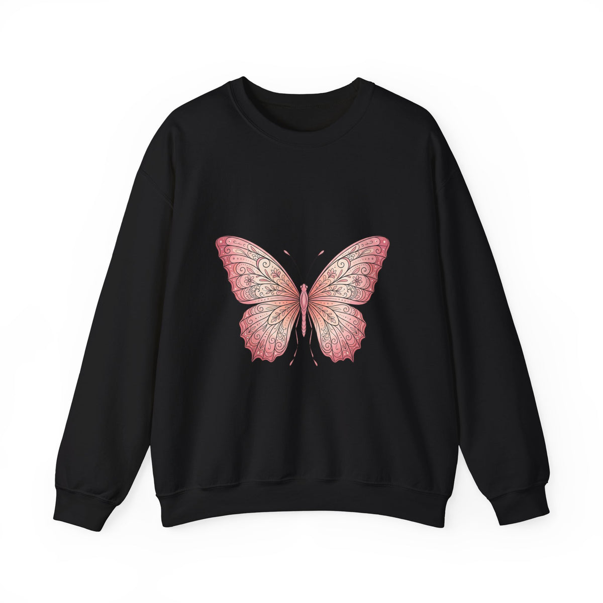 Pink Watercolor Butterfly Crewneck Sweatshirt