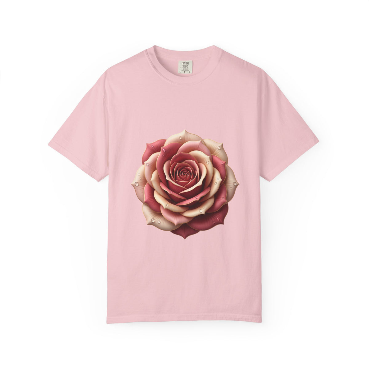 Rose Bloom Graphic T-Shirt — Realistic Pink Rose Floral Tee