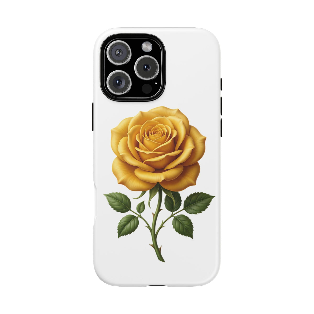 Yellow Rose Phone Case — Vintage Floral Tough Protective Cover