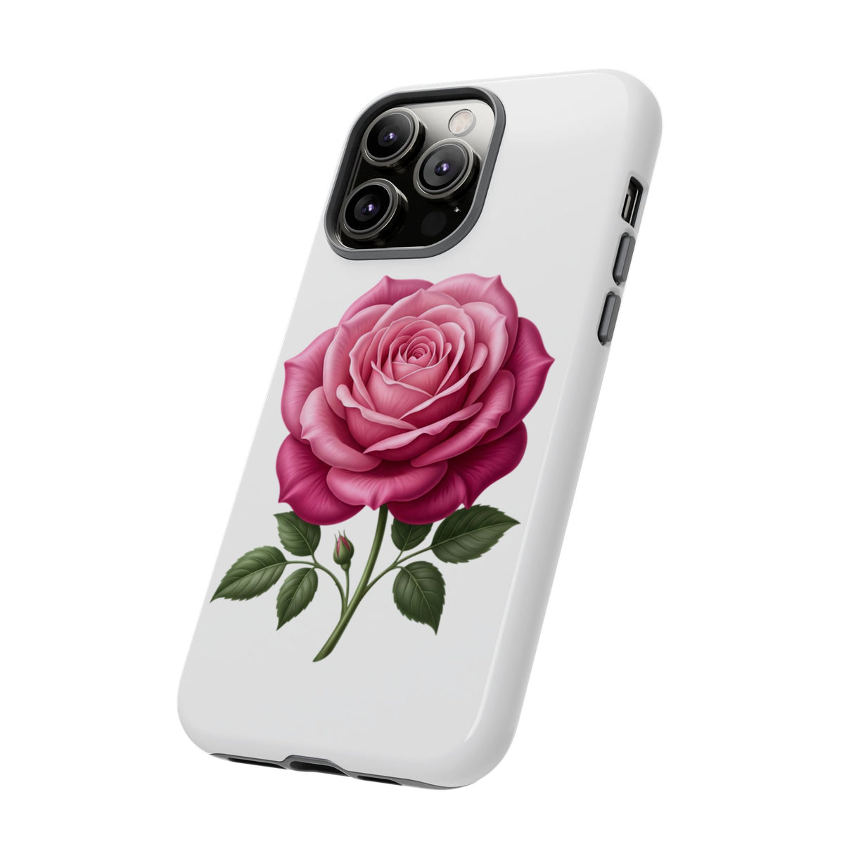 Pink Rose Tough Phone Case — Floral Protective iPhone Cover