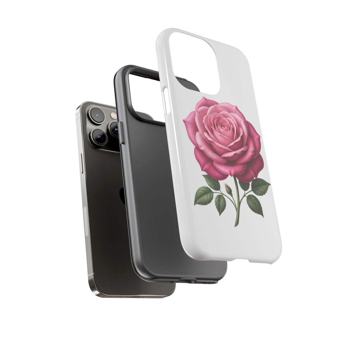 Pink Rose Tough Phone Case — Floral Protective iPhone Cover