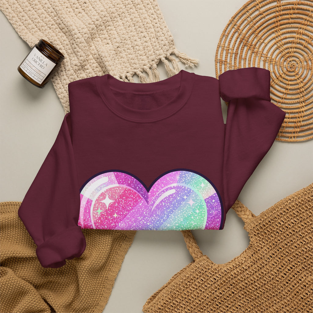 Pastel Sparkle Heart Sweatshirt