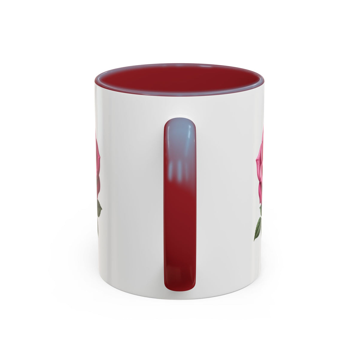 Pink Rose Accent Coffee Mug — Floral Tea & Coffee Cup (11/15 oz)