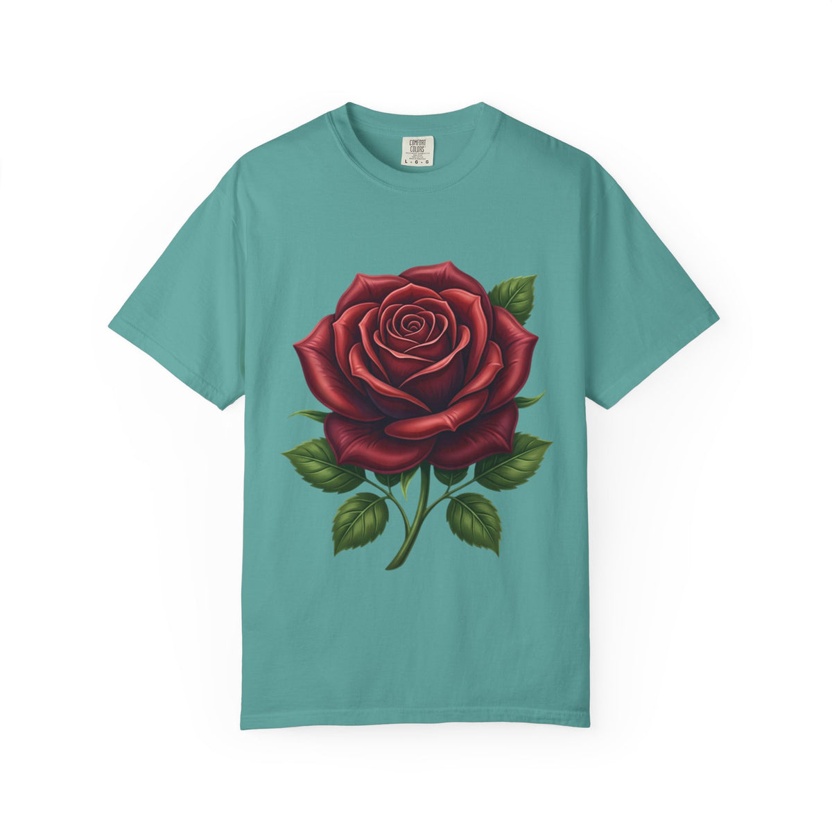 Rose Graphic T‑Shirt — Large Red Rose Floral Tee