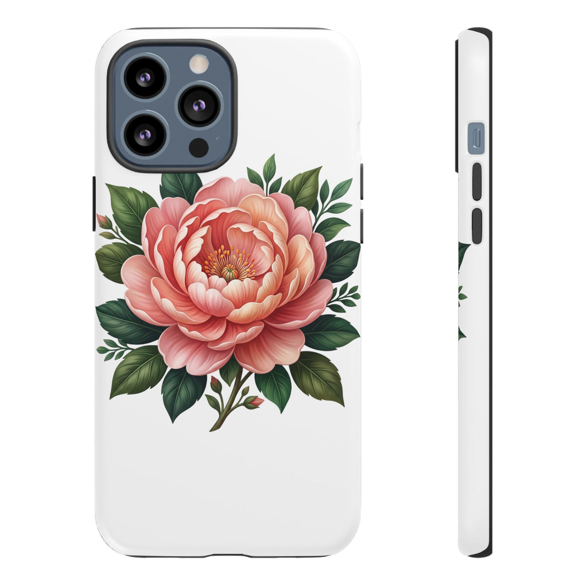 Floral Peony Tough Phone Case — Protective Botanical iPhone Cover
