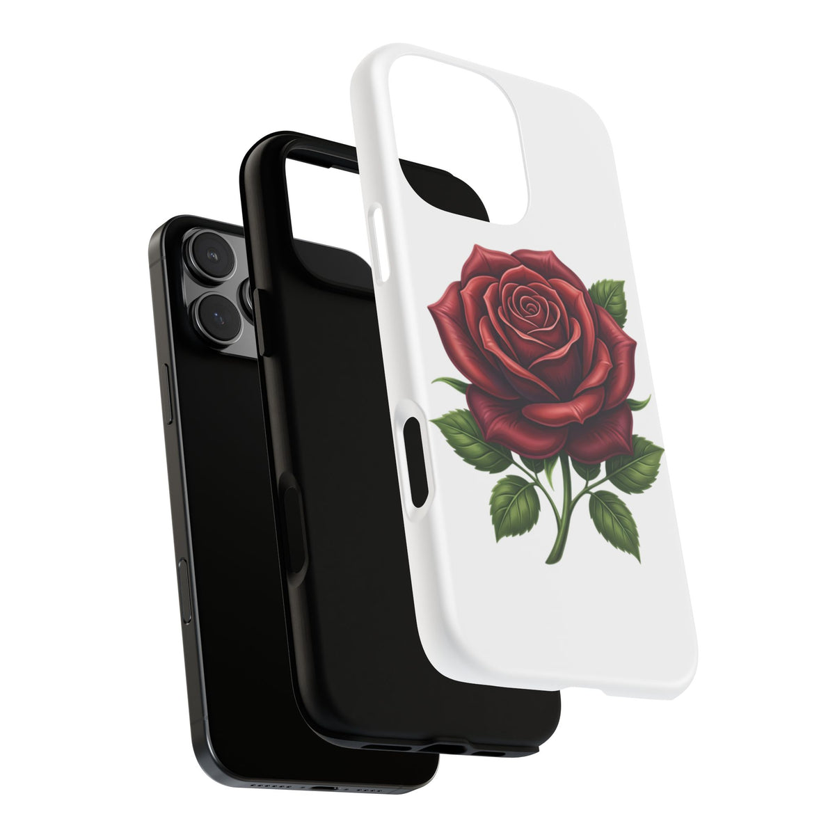 Rose Phone Case — Vintage Red Rose Floral Protective Cover