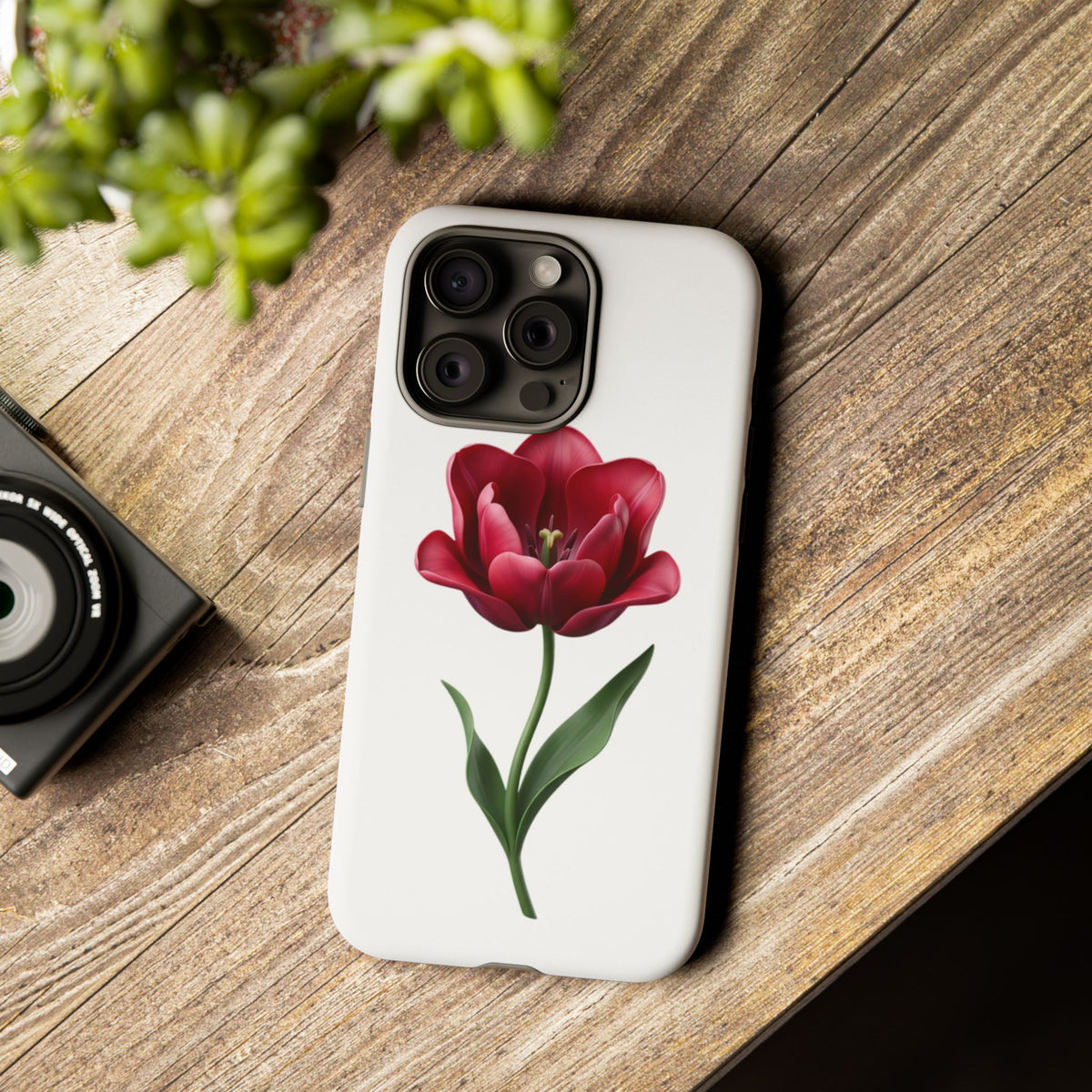 Tulip Floral Tough Phone Case – Protective Blossom iPhone Cover