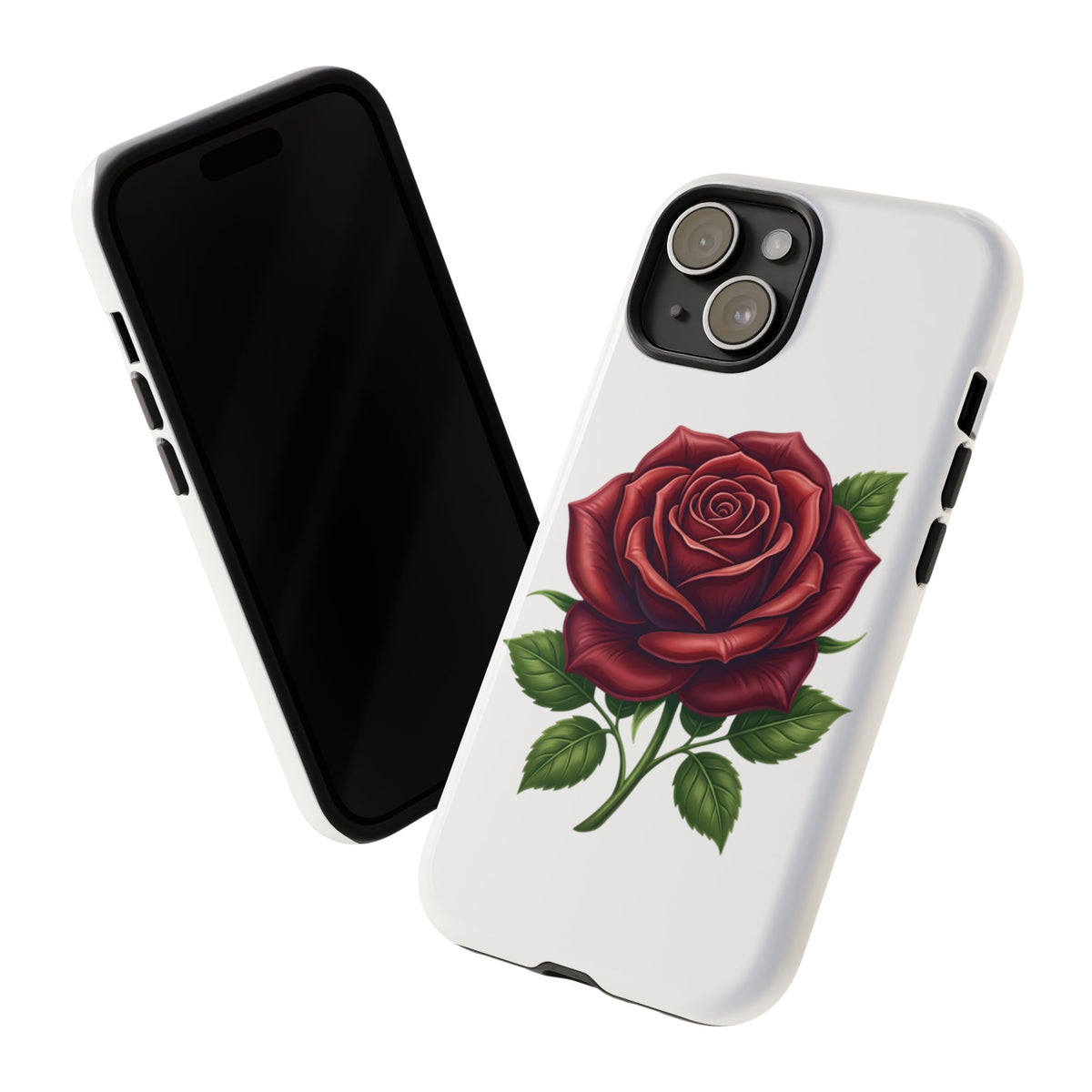 Rose Phone Case — Vintage Red Rose Floral Protective Cover