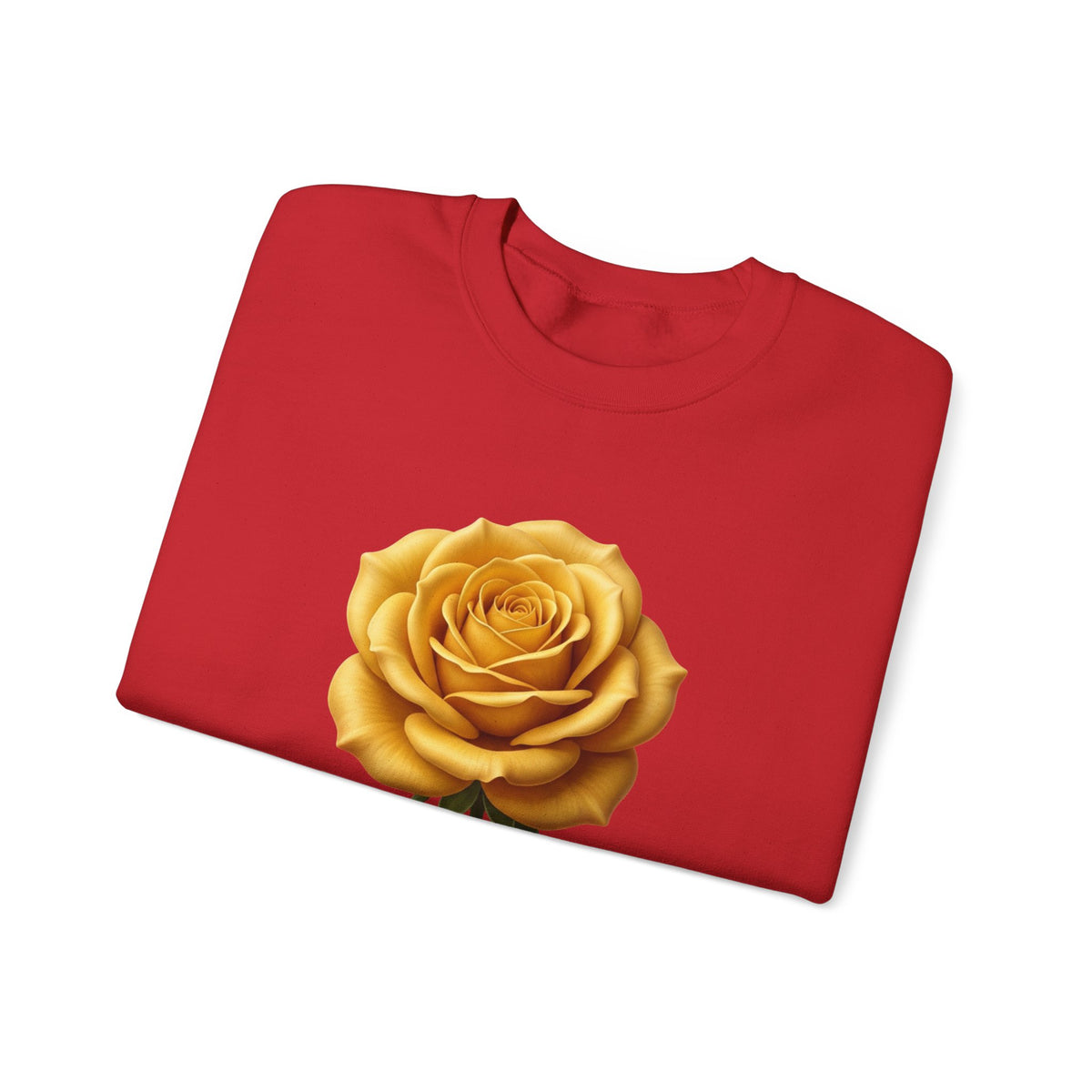 Yellow Rose Crewneck Sweatshirt — Vintage Floral Graphic