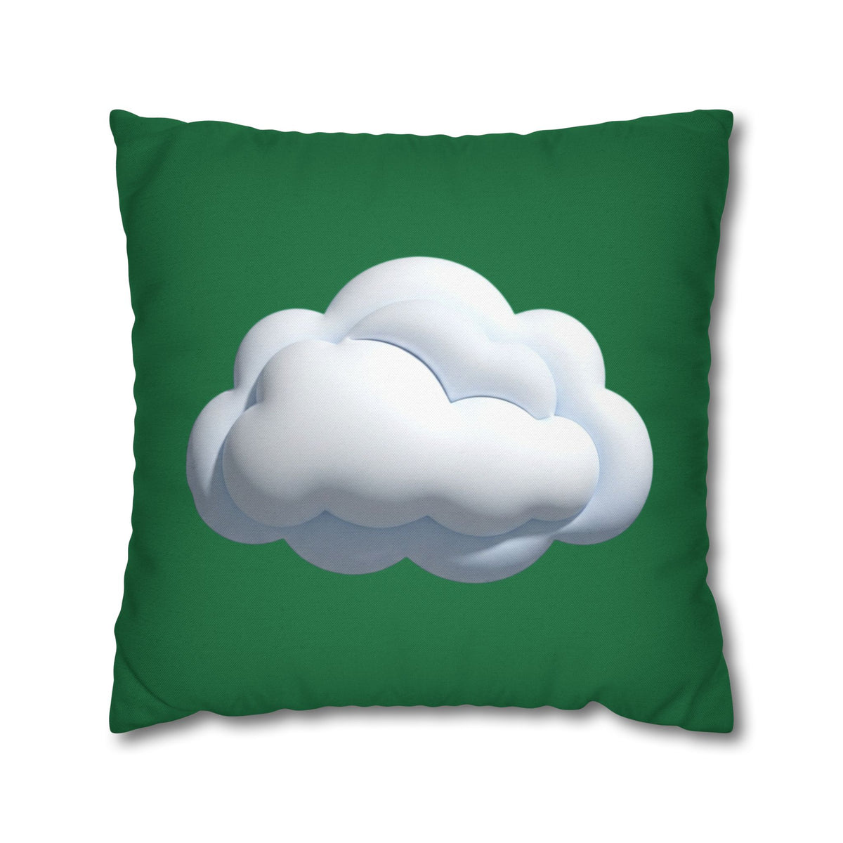 Cloud Graphic Pillowcase — Dark Green Decorative Throw Pillow Cover