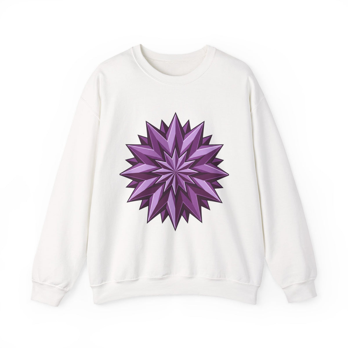 Purple Geometric Starburst Crewneck Sweatshirt