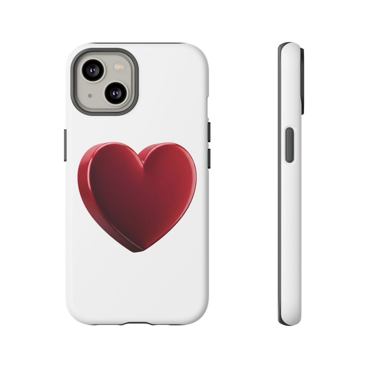 Heart Tough Phone Case - Red 3D Heart Protective Phone Case