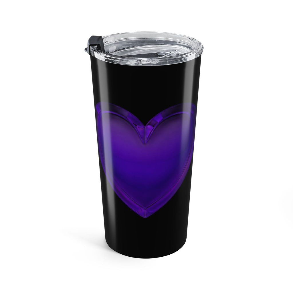 20oz Tumbler — Purple Galaxy Heart Stainless Steel Travel Cup- Black