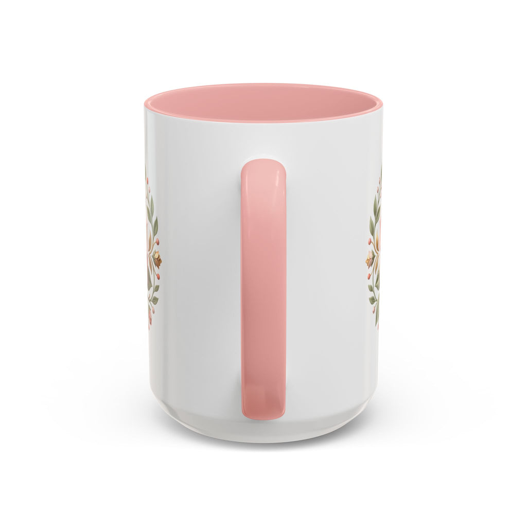 Rose Wreath Accent Coffee Mug — Floral 11/15oz Tea & Coffee Cup