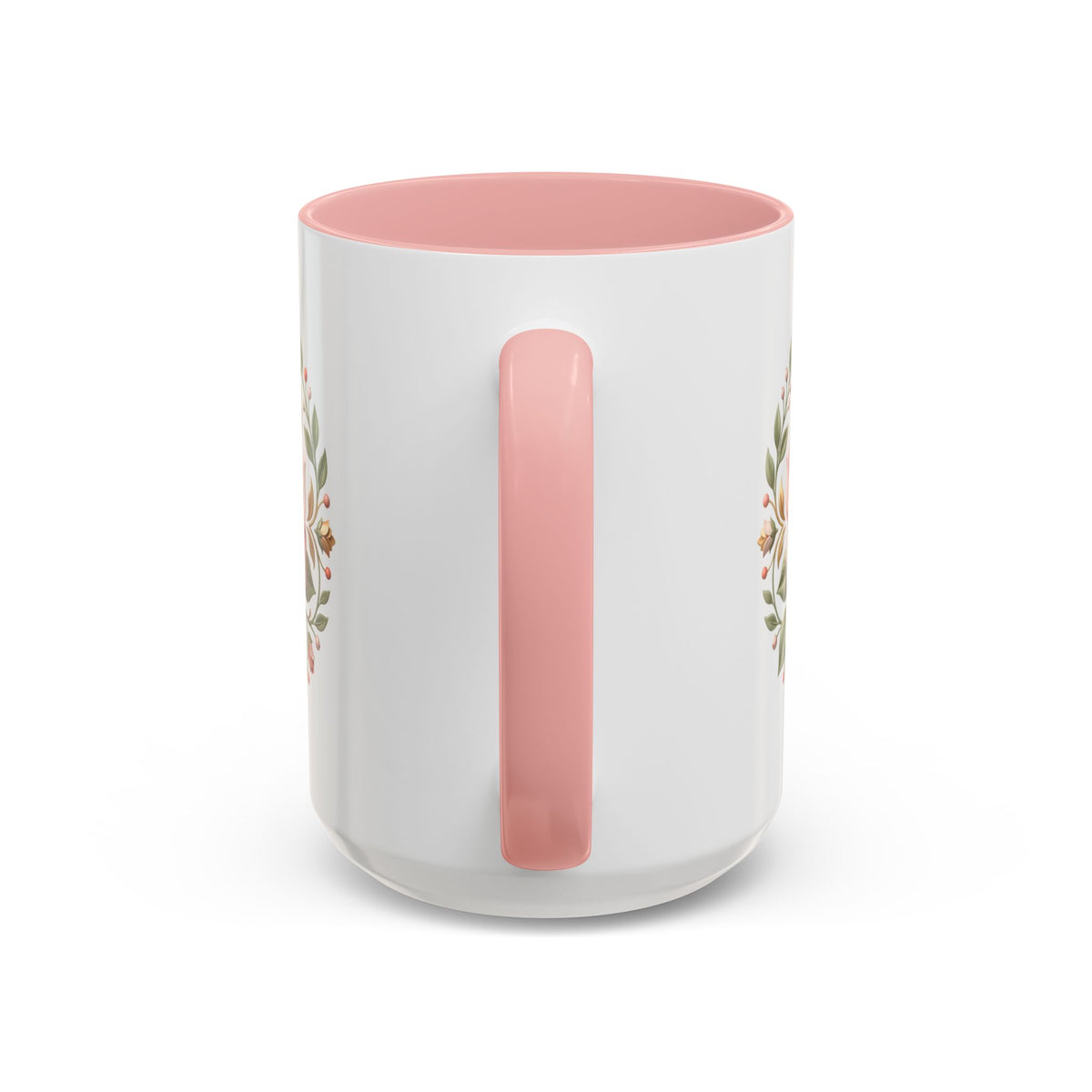 Rose Wreath Accent Coffee Mug — Floral 11/15oz Tea & Coffee Cup