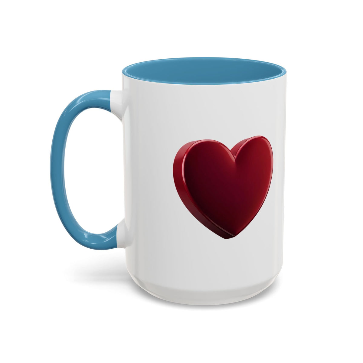 Heart Accent Coffee Mug – Red 3D Heart Design, Valentine’s Day Gift