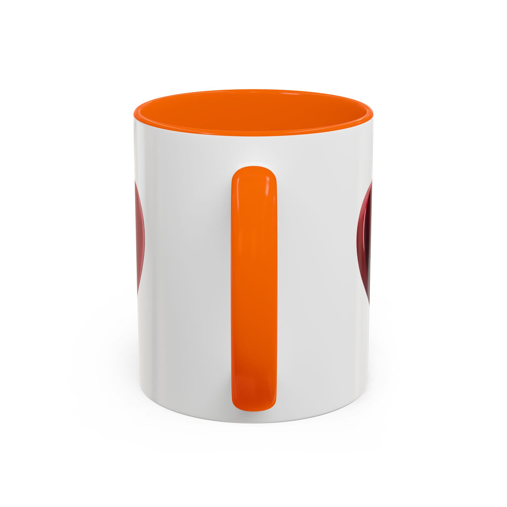 Heart Accent Coffee Mug – Red 3D Heart Design, Valentine’s Day Gift