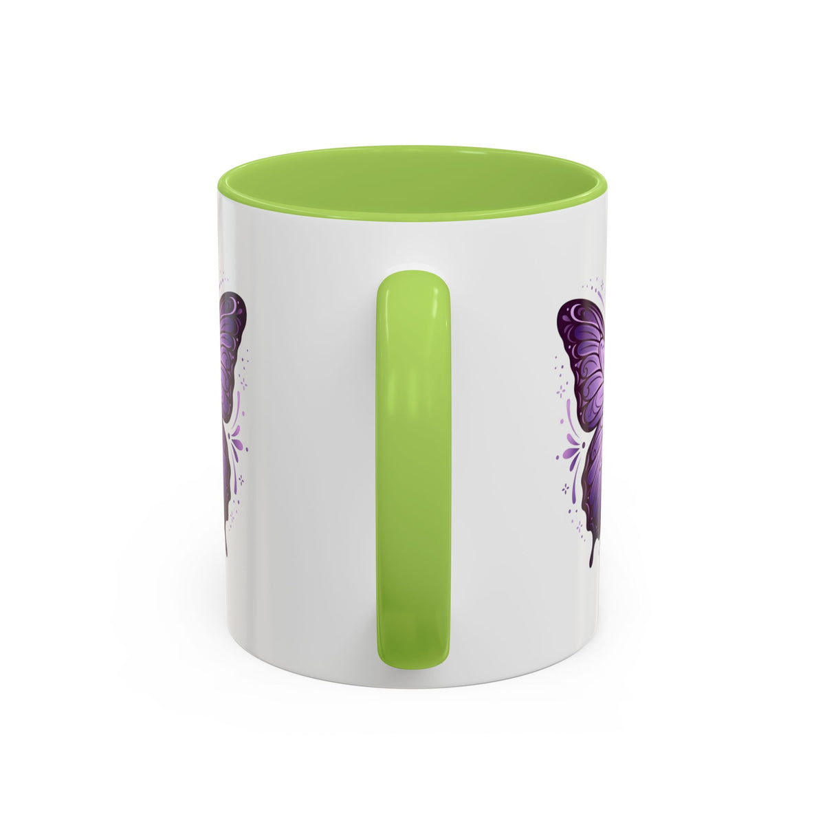 Purple Butterfly Accent Coffee Mug — 11oz & 15oz Decorative Tea Cup