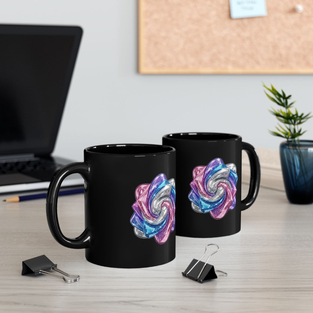 3D Glitter Design Black Mug (11oz, 15oz)