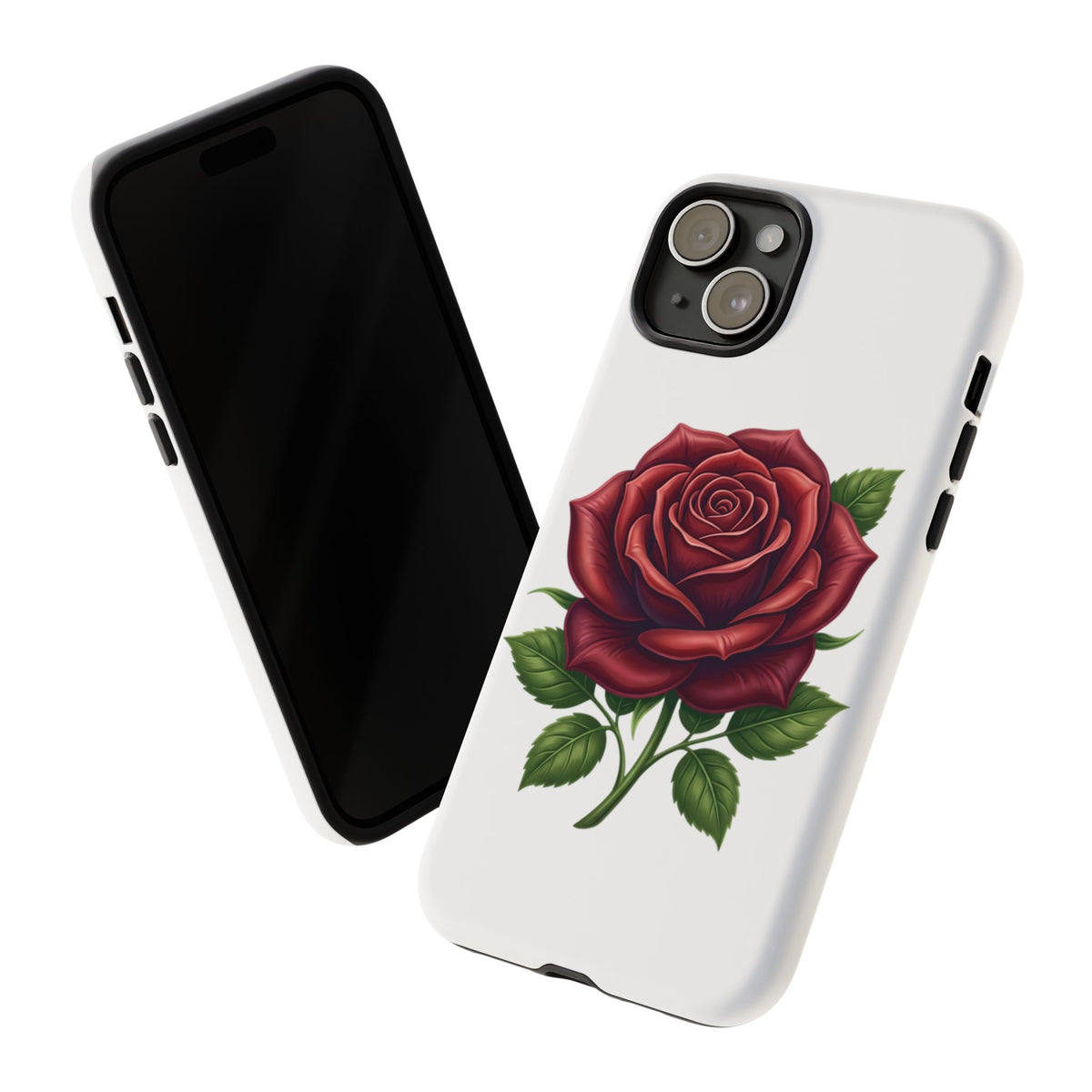 Rose Phone Case — Vintage Red Rose Floral Protective Cover