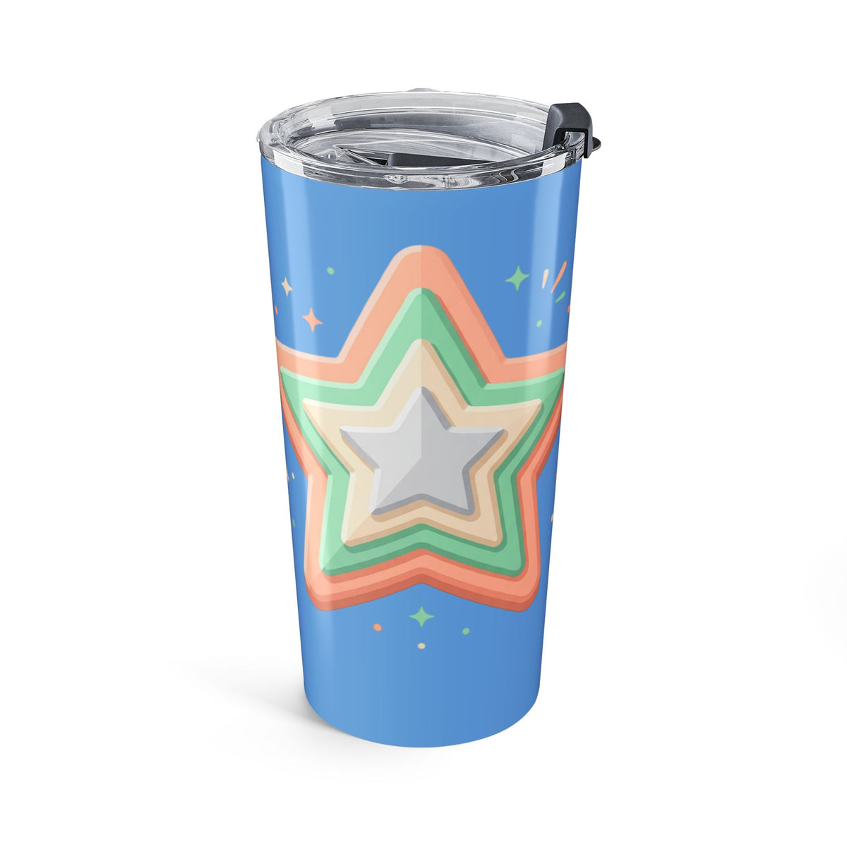 Star Design Tumbler 20oz Light Blue