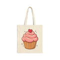Cupcake Tote Bag — Cute Pink Heart Cupcake Canvas Tote for Baking Lovers