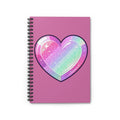 Pink Glitter Heart Spiral Notebook — Ruled Journal for Teens & Kids- Light Pink