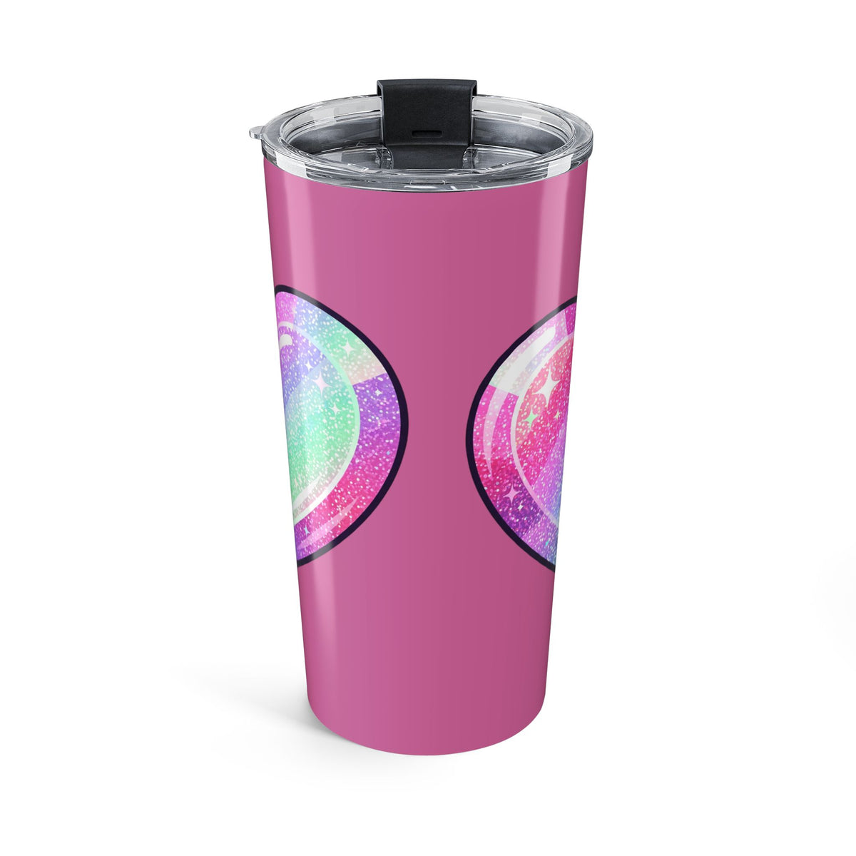 Pastel Glitter Heart Tumbler 20oz-Light Pink