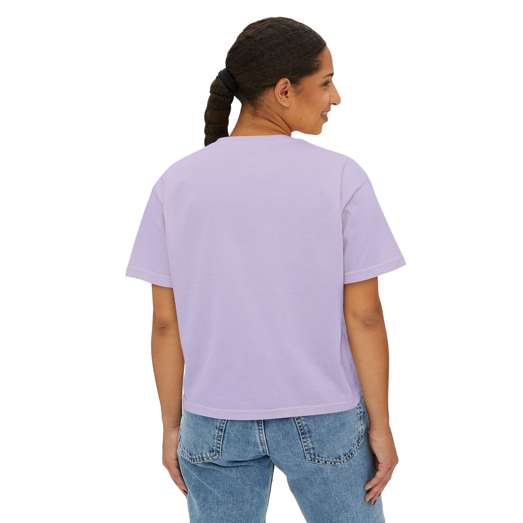 Starburst Floral Boxy Tee — Women's Boho Graphic Crop T-Shirt